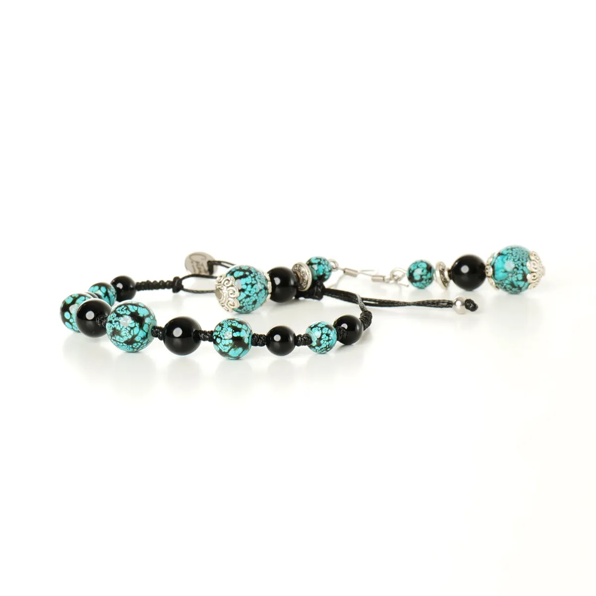 Bracelet Boucles d'oreilles coton d'avril Lilas