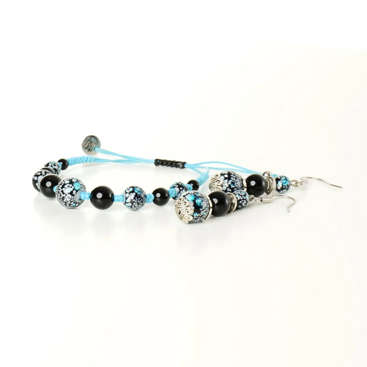 Bracelet Boucles d'oreilles coton d'avril Lilas