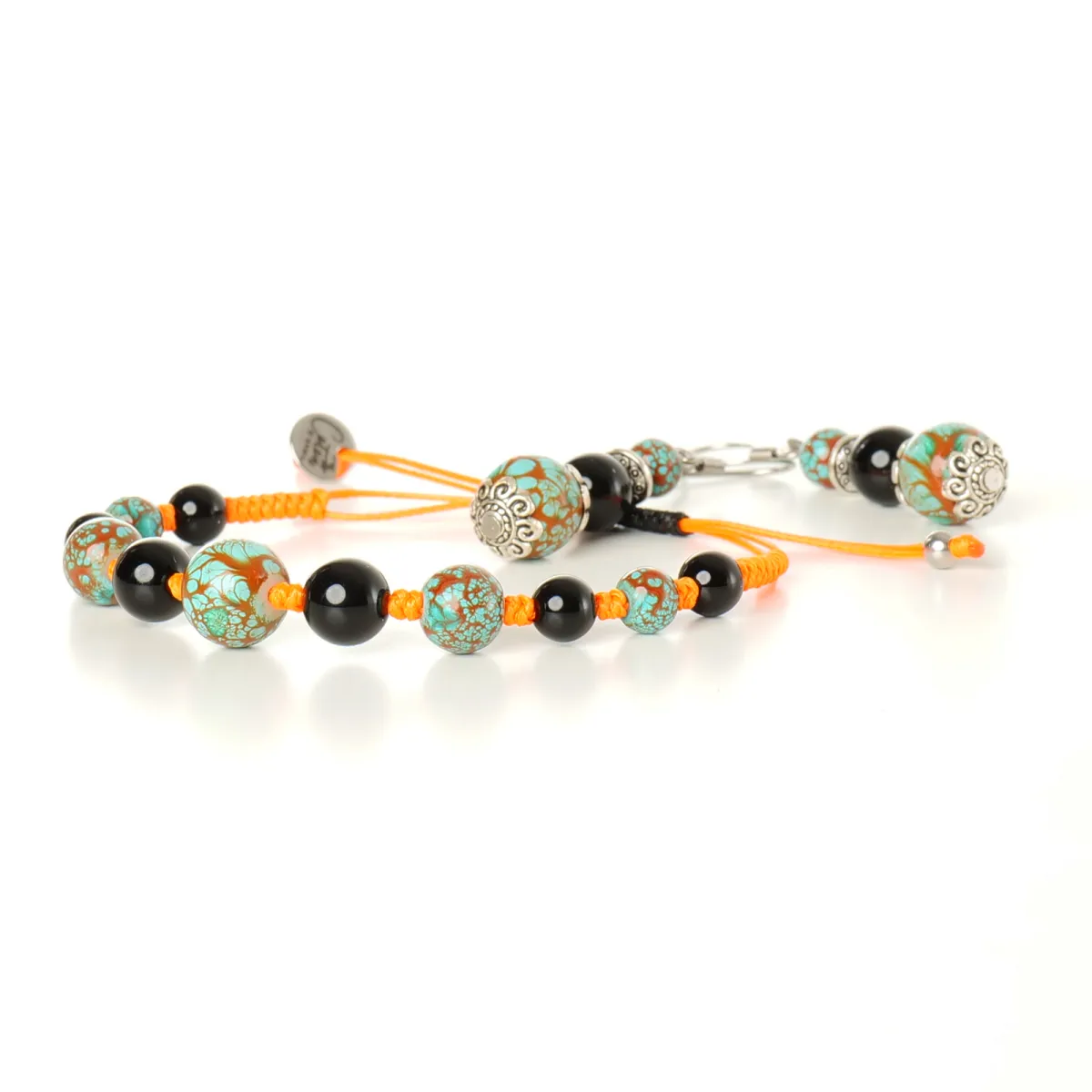 Bracelet Boucles d'oreilles coton d'avril Lilas