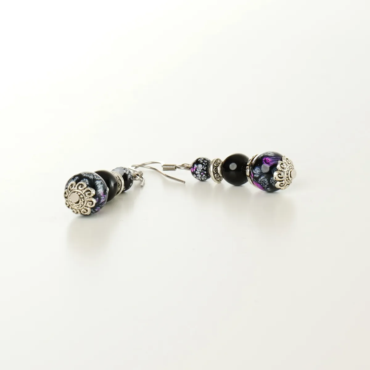 Boucles d'oreilles coton d'avril Lilas