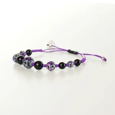 Bracelet Boucles d'oreilles coton d'avril Lilas