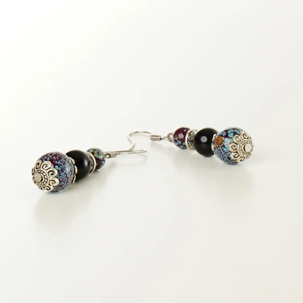 Boucles d'oreilles coton d'avril Lilas