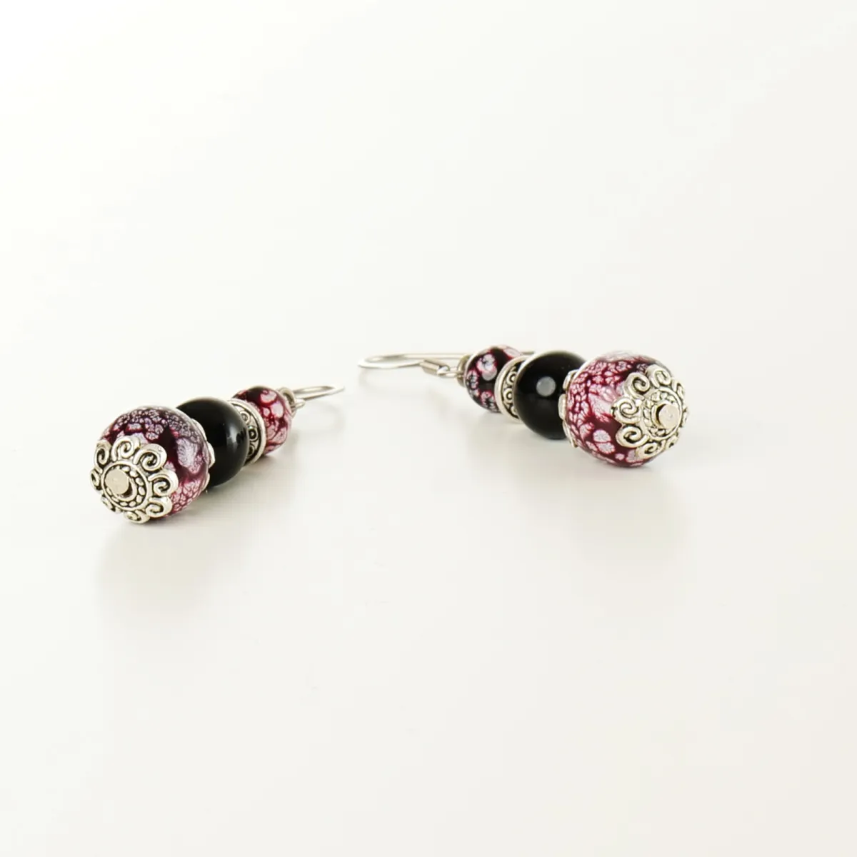 Boucles d'oreilles coton d'avril Lilas