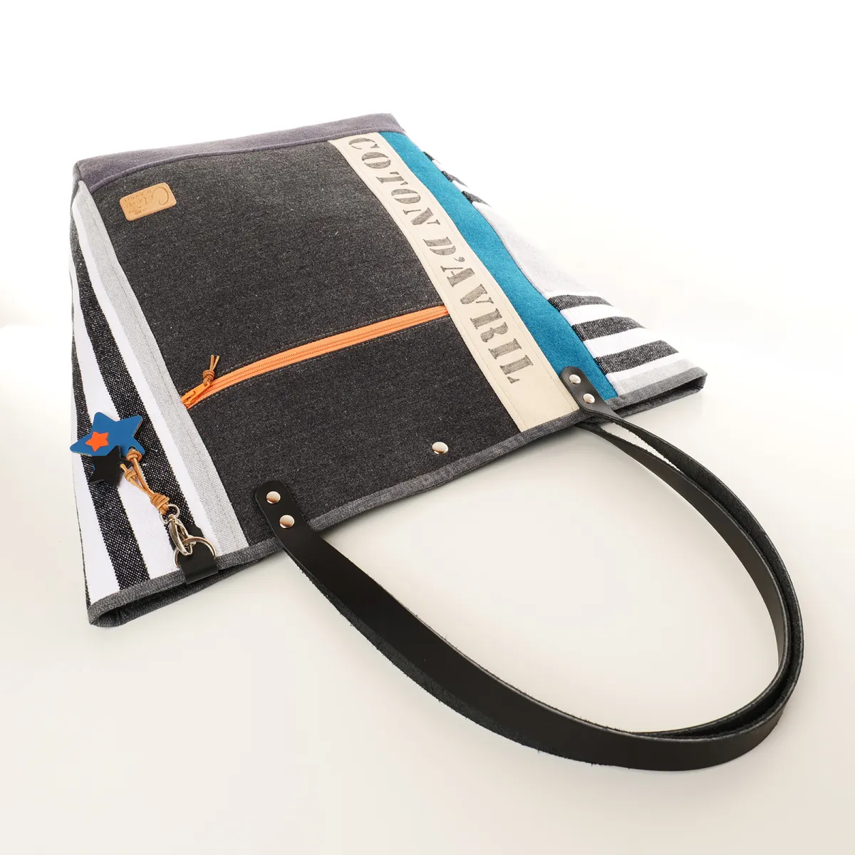 Sac grand cabas GARANCE Bleu canard