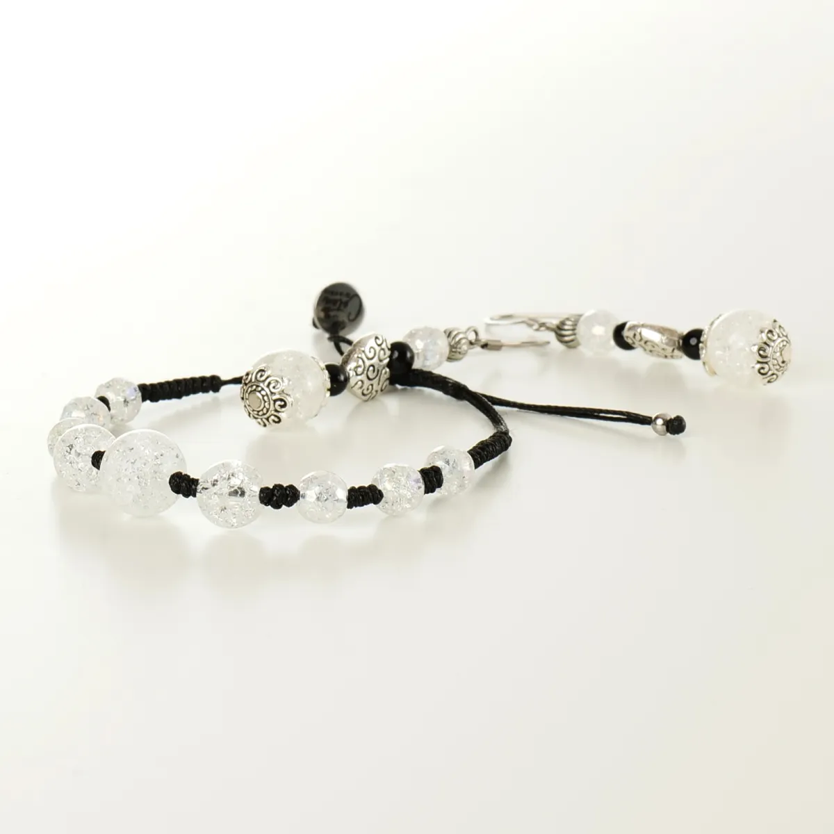 Bracelet Boucles d'Oreilles coton d'avril Cristal