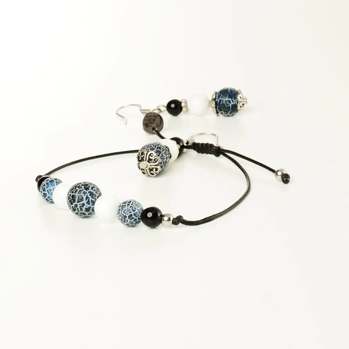 Bracelet et boucles d'oreilles coton d'avril Tourbillon