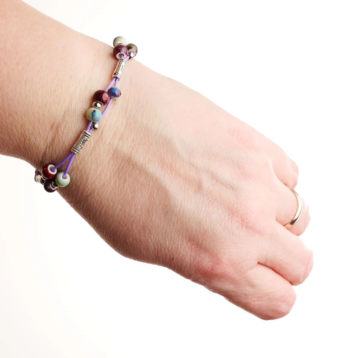 Bracelet coton d'avril Silver Pearls