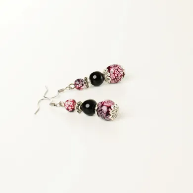 Boucles d'oreilles Coton d'Avril Lilas