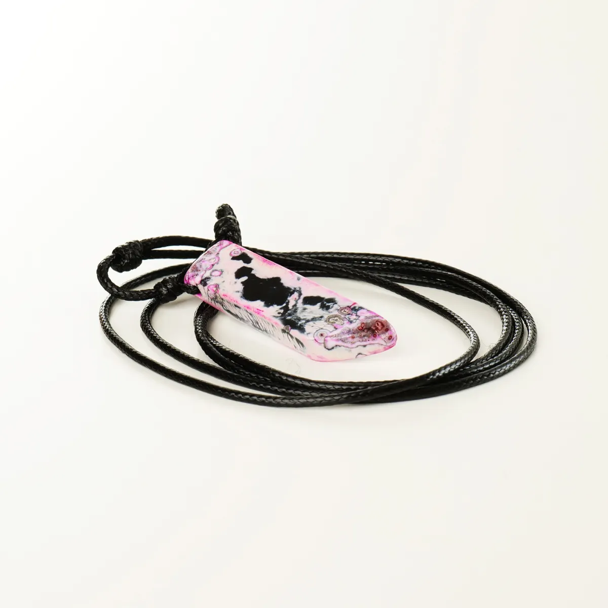 Collier Pierre d'Agate Fuchsia Coton d'Avril