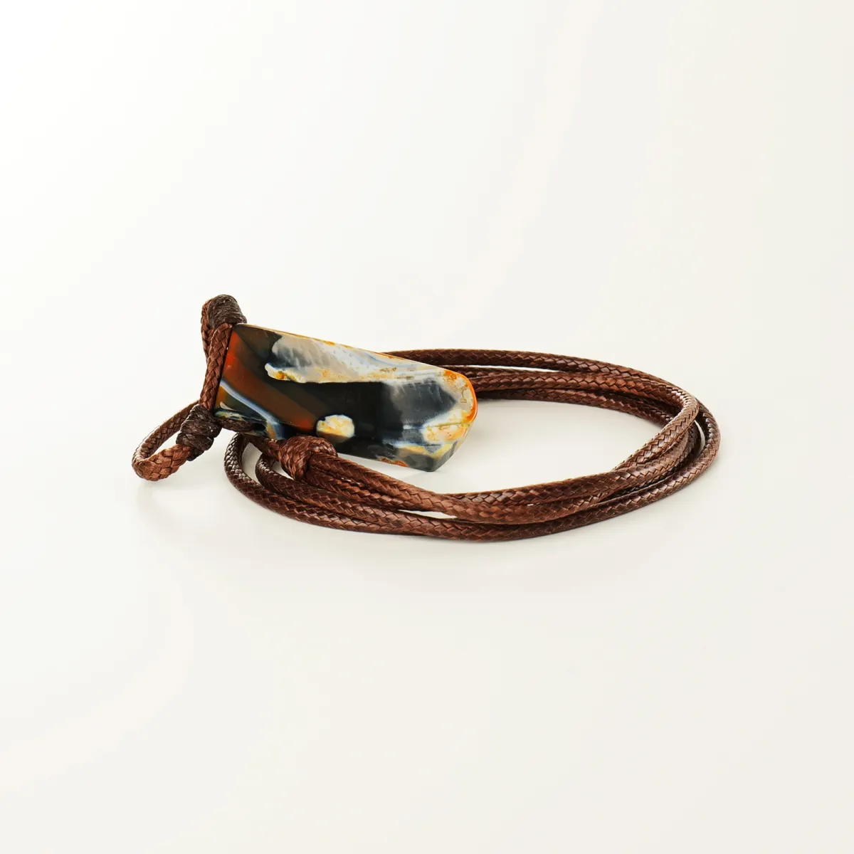 Collier Coton d'Avril Pierre d'Agate Mandarine