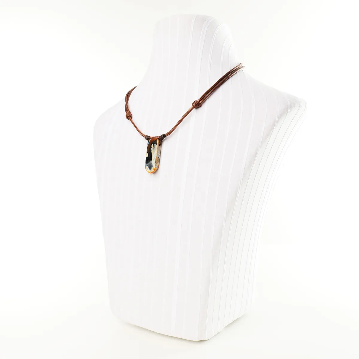 Collier Coton d'Avril Pierre d'Agate Mandarine
