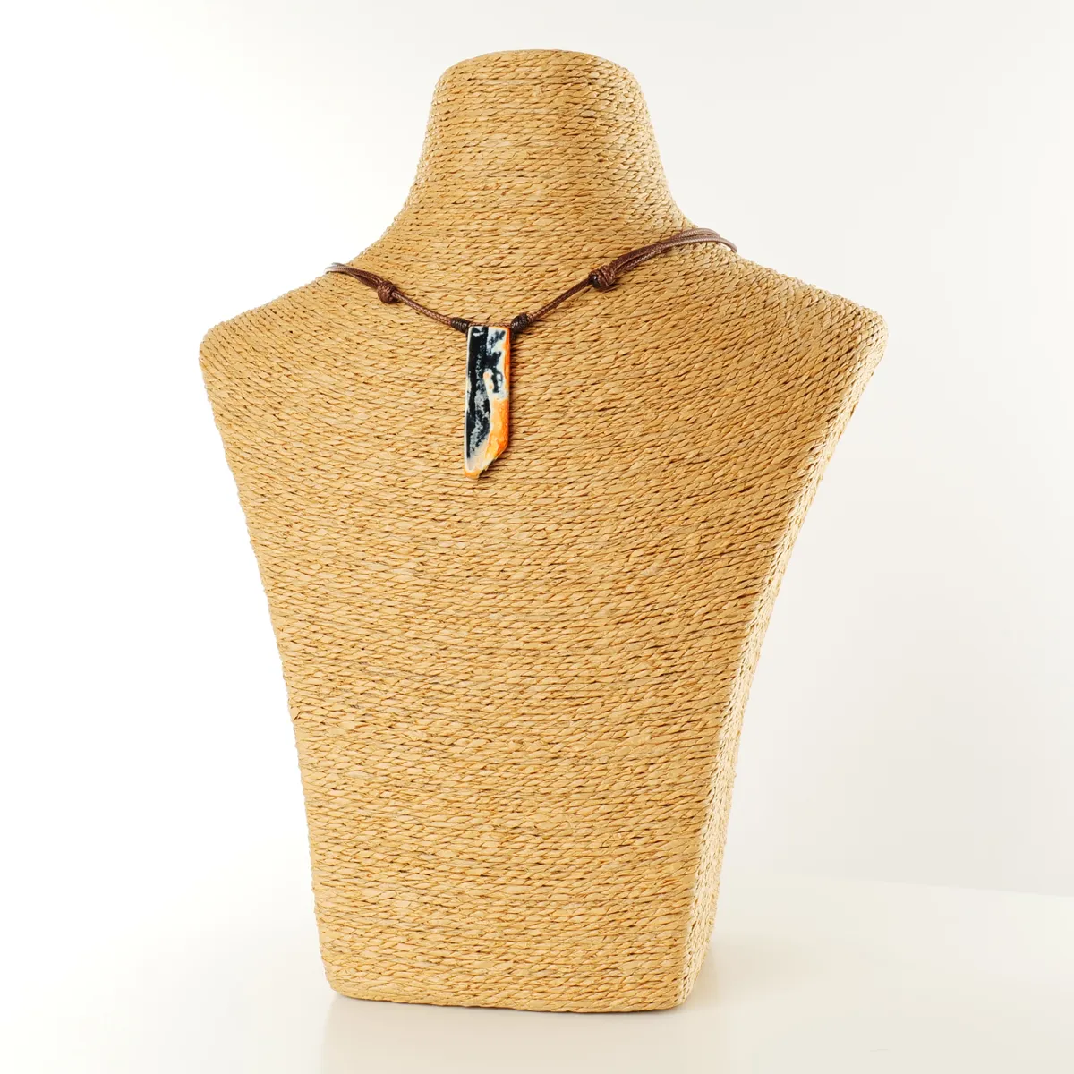 Collier Coton d'Avril Pierre d'Agate Mandarine