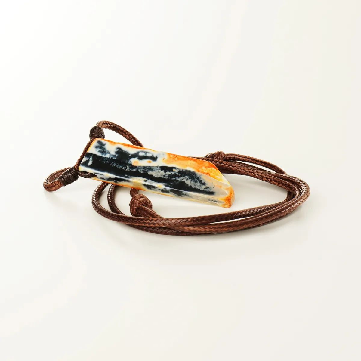 Collier Coton d'Avril Pierre d'Agate Mandarine