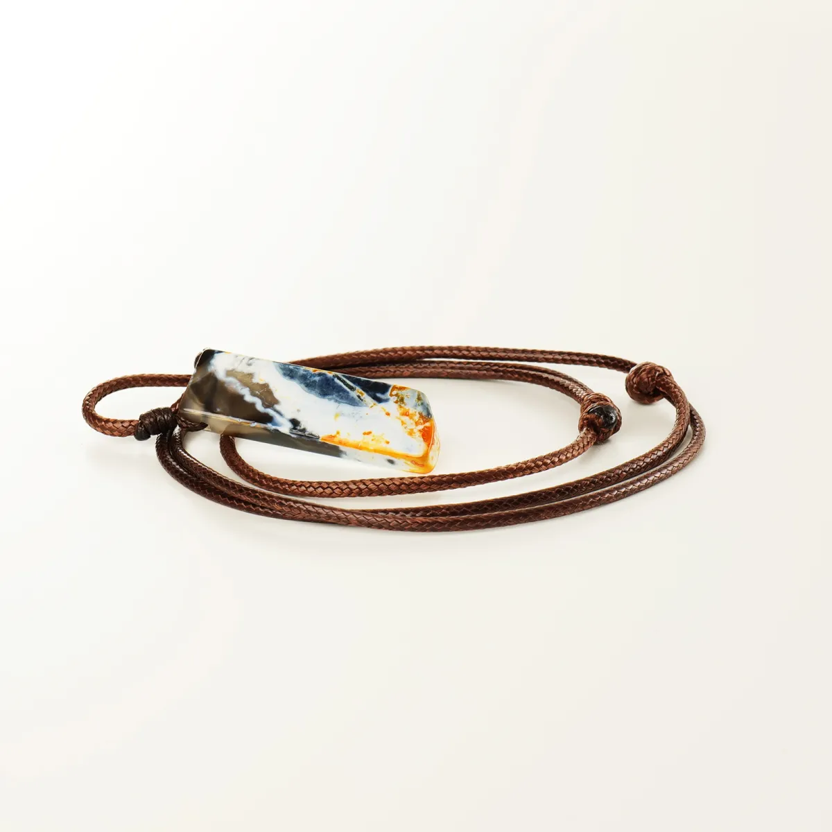 Collier Coton d'Avril Pierre d'Agate Mandarine