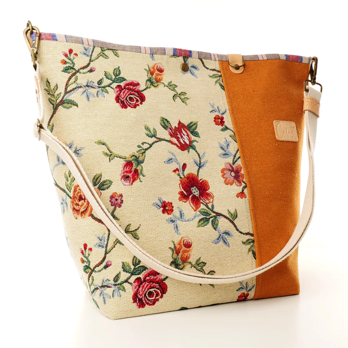 Sac cabas Coton d'Avril TOPAZE Roses