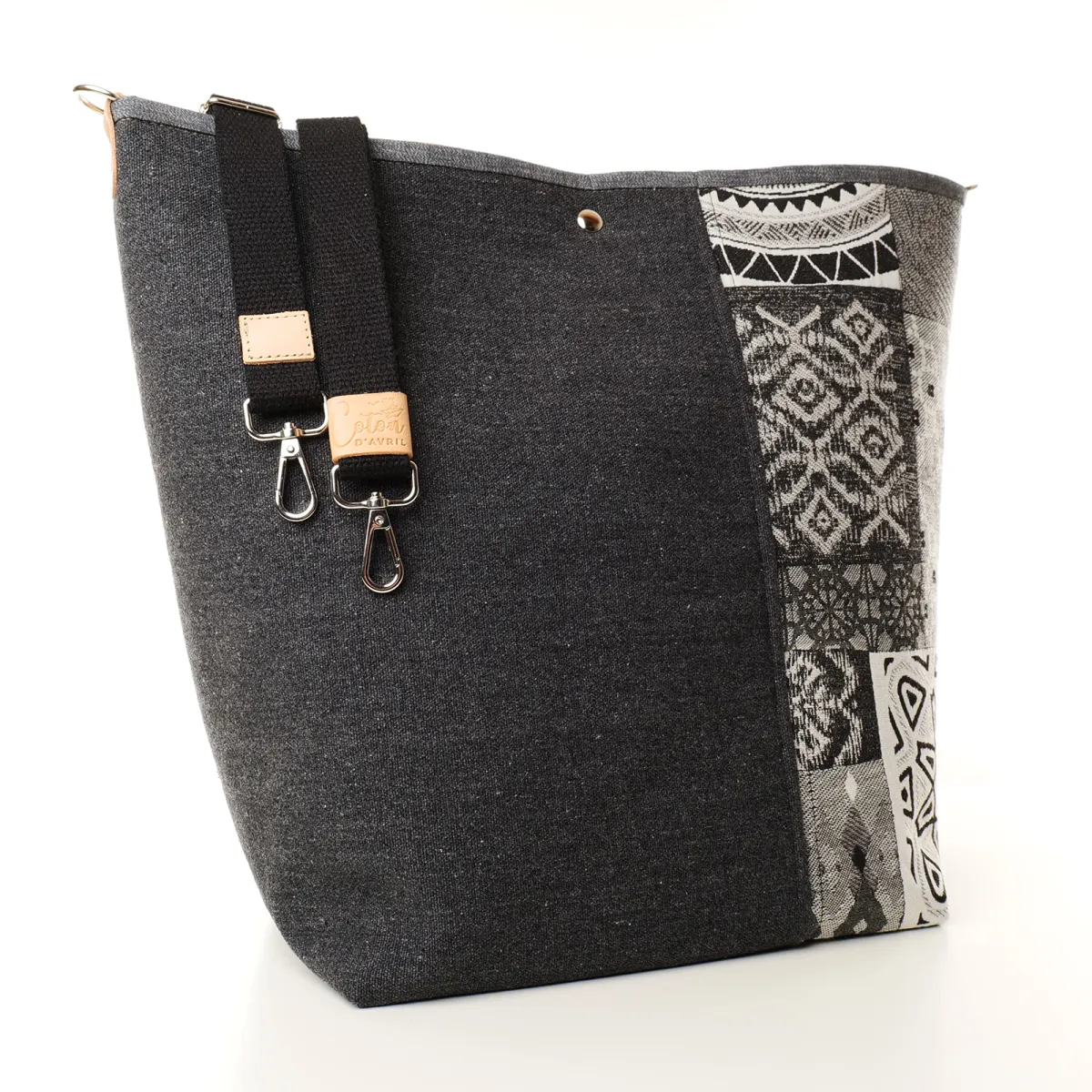 Sac cabas Coton d'Avril TOPAZE Graphite