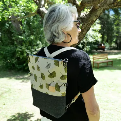Sac convertible 3 en 1 Coton d'Avril MAGALI Ginkgo