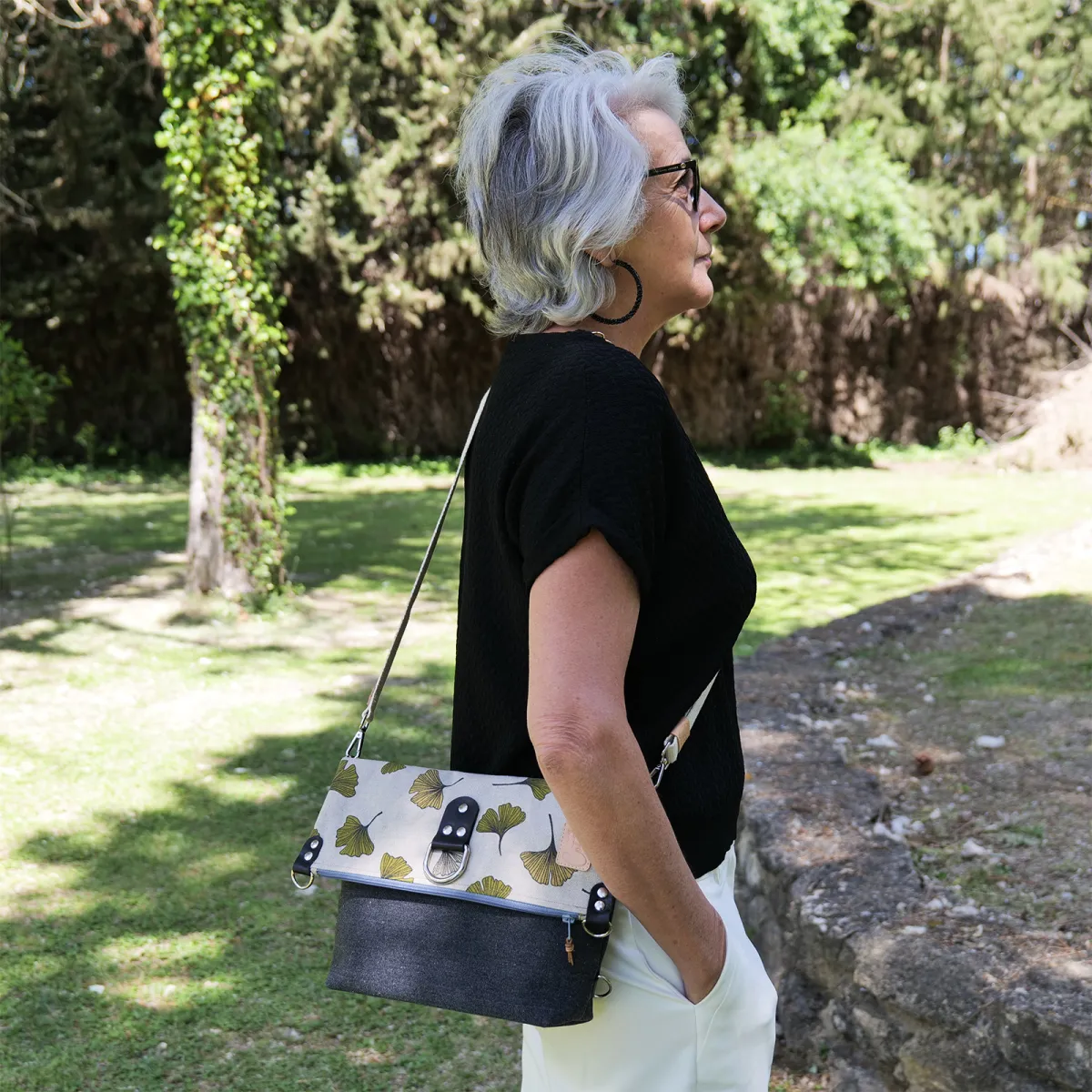 Sac convertible 3 en 1 Coton d'Avril MAGALI Ginkgo