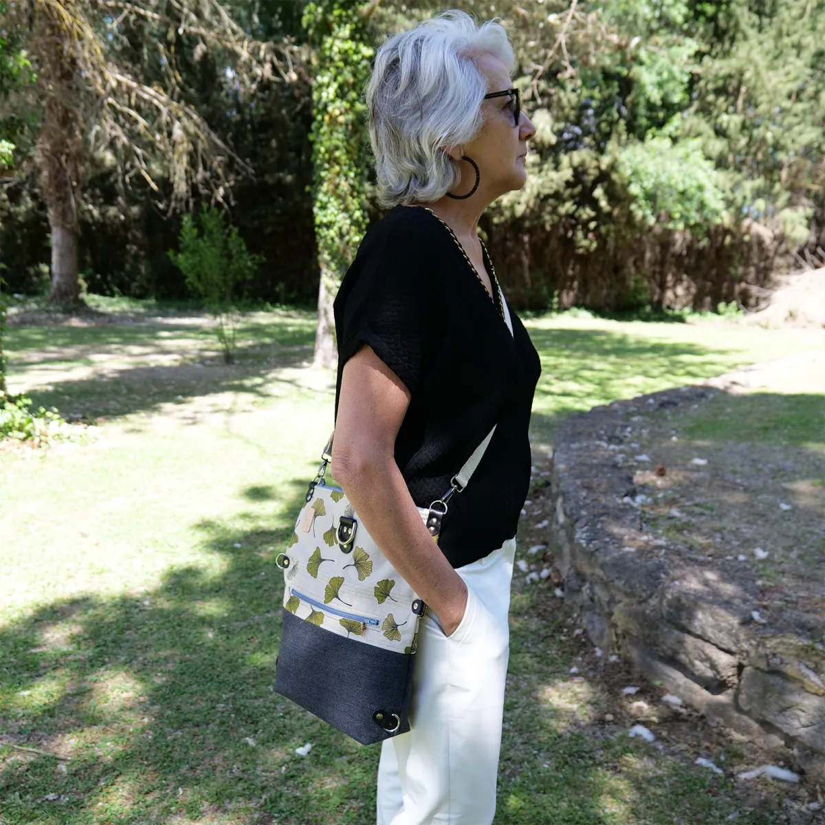 Sac convertible 3 en 1 Coton d'Avril MAGALI Ginkgo