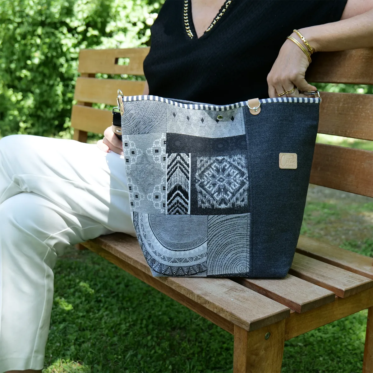 Sac cabas Coton d'Avril TOPAZE Graphite