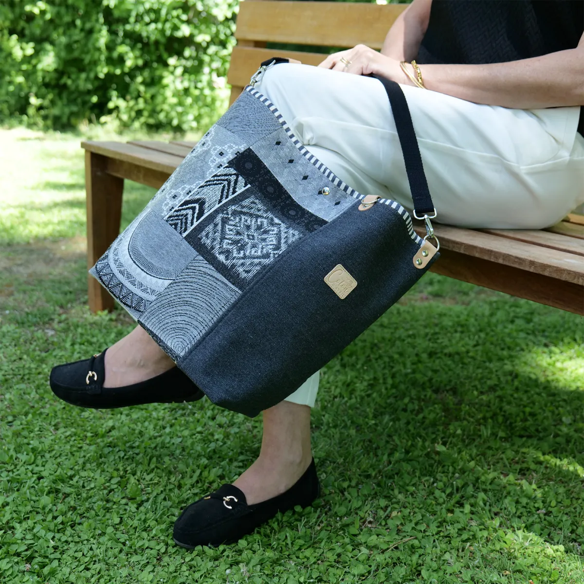 Sac cabas Coton d'Avril TOPAZE Graphite