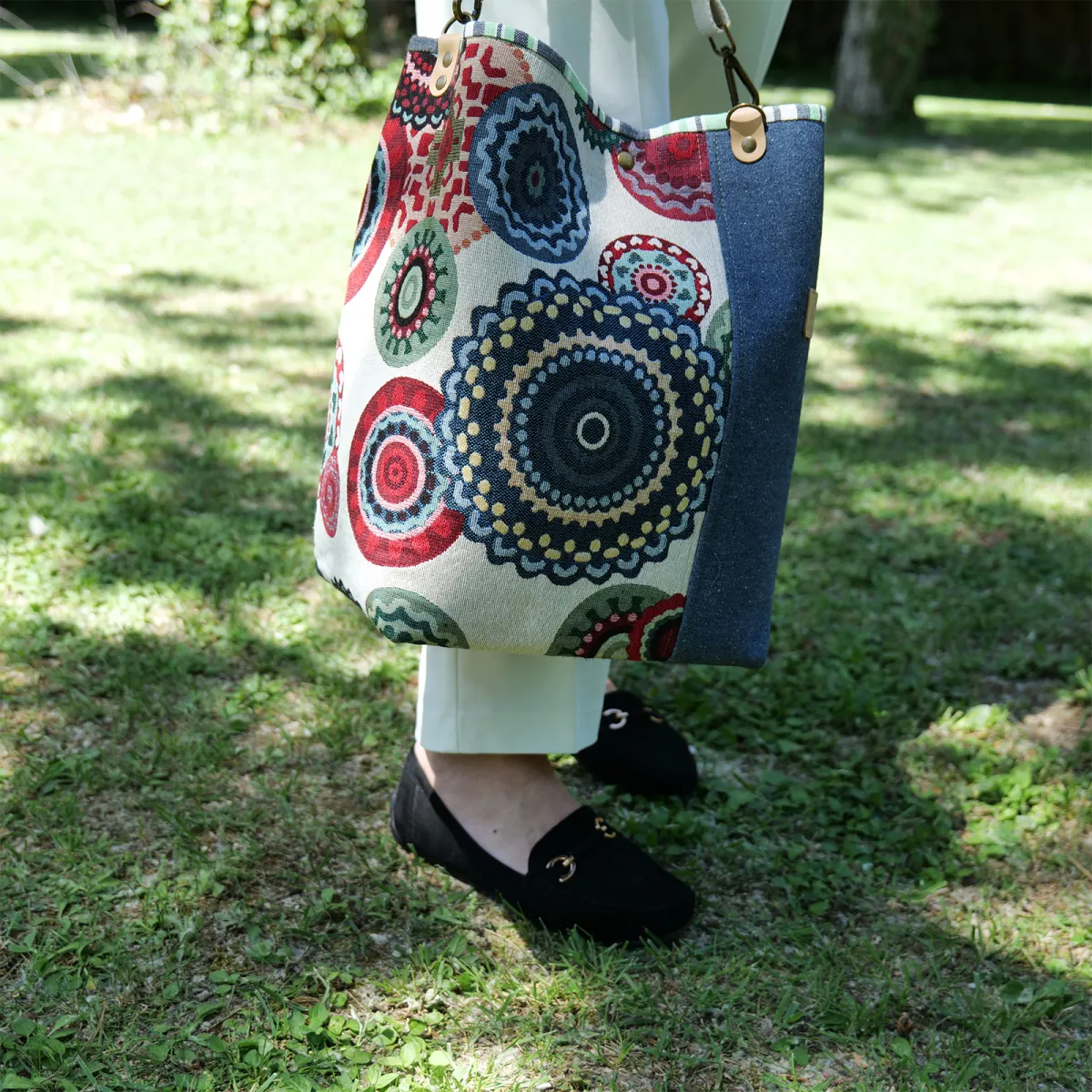 Sac cabas TOPAZE Mandala Coton d'Avril