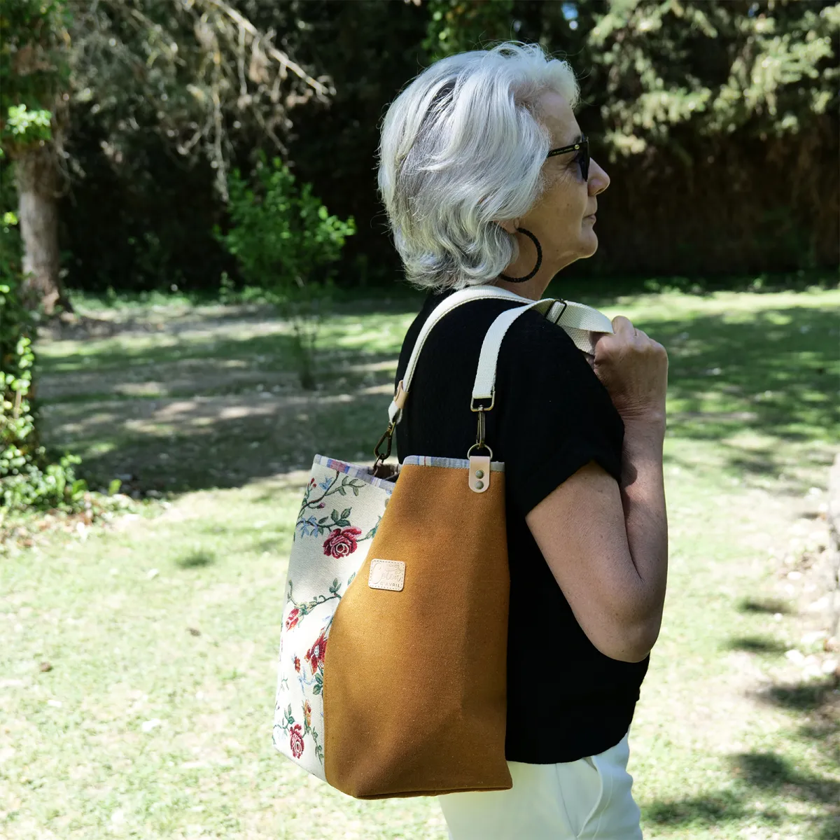 Sac cabas Coton d'Avril TOPAZE Roses