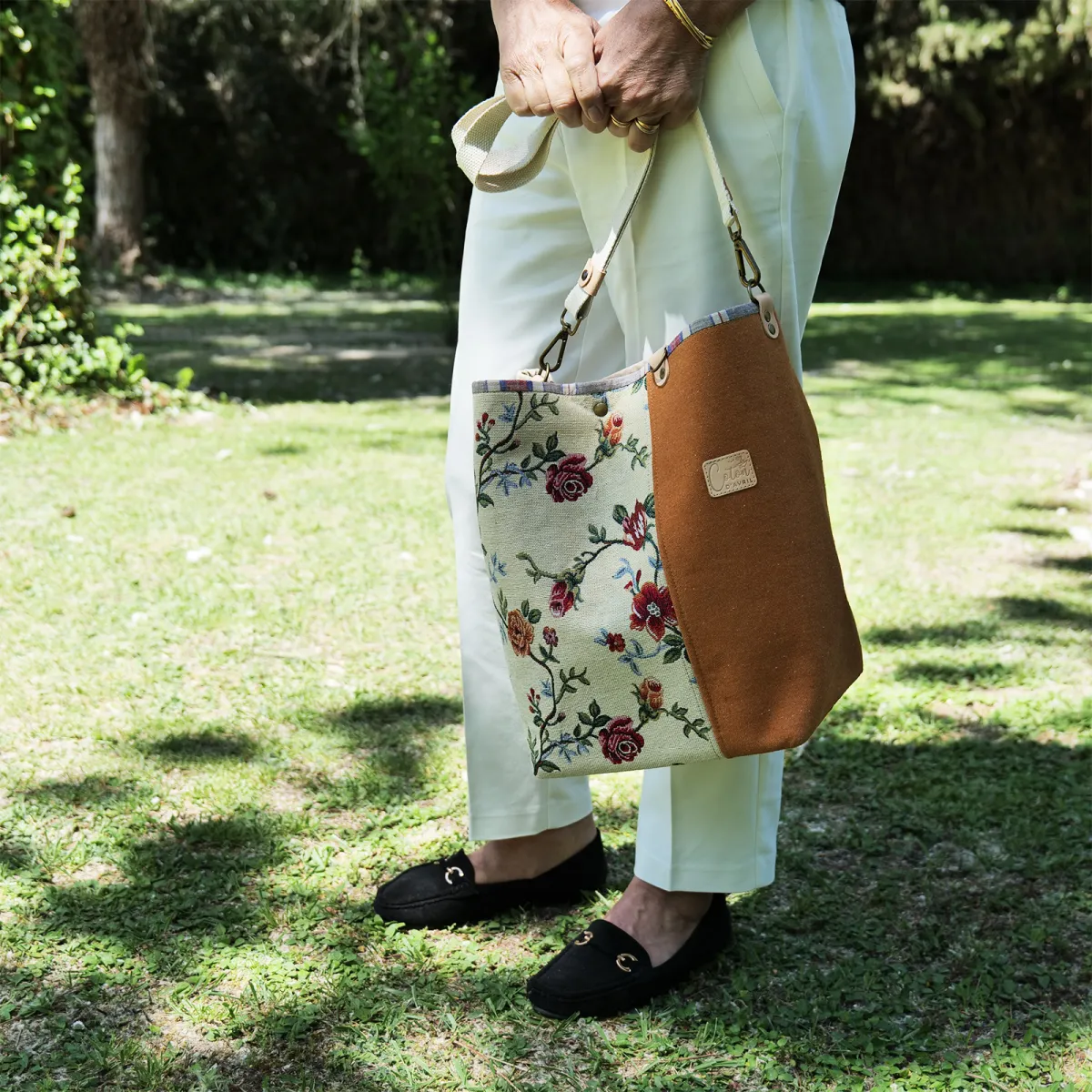 Sac cabas Coton d'Avril TOPAZE Roses