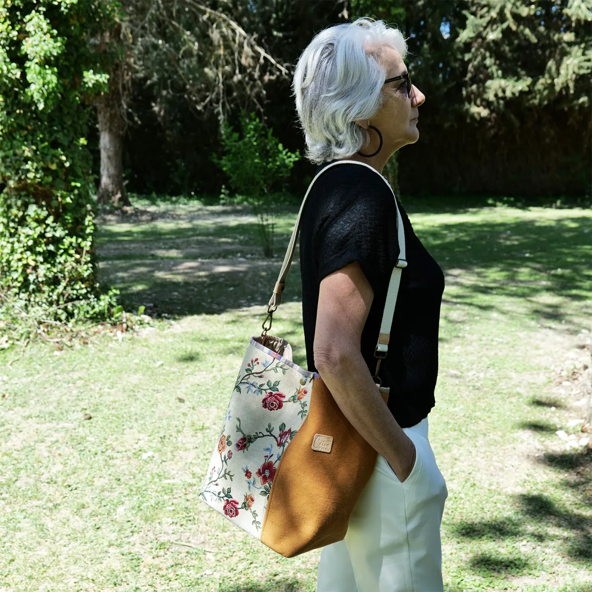 Sac cabas Coton d'Avril TOPAZE Roses
