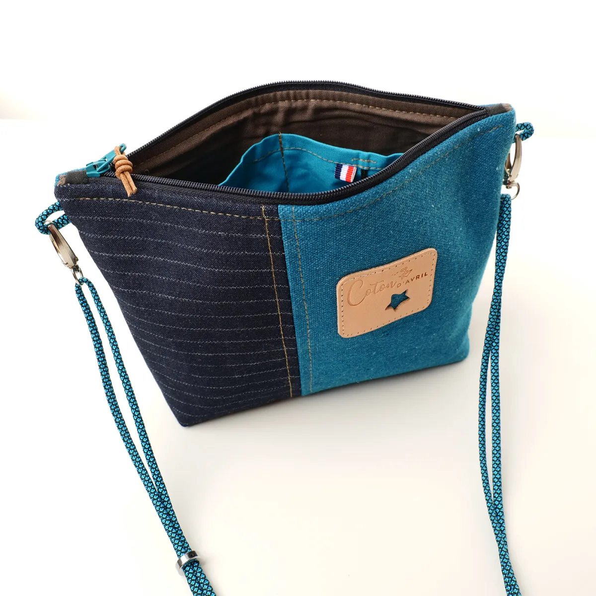 Mini sac Pochette Coton d'Avril Jano Bleu canard
