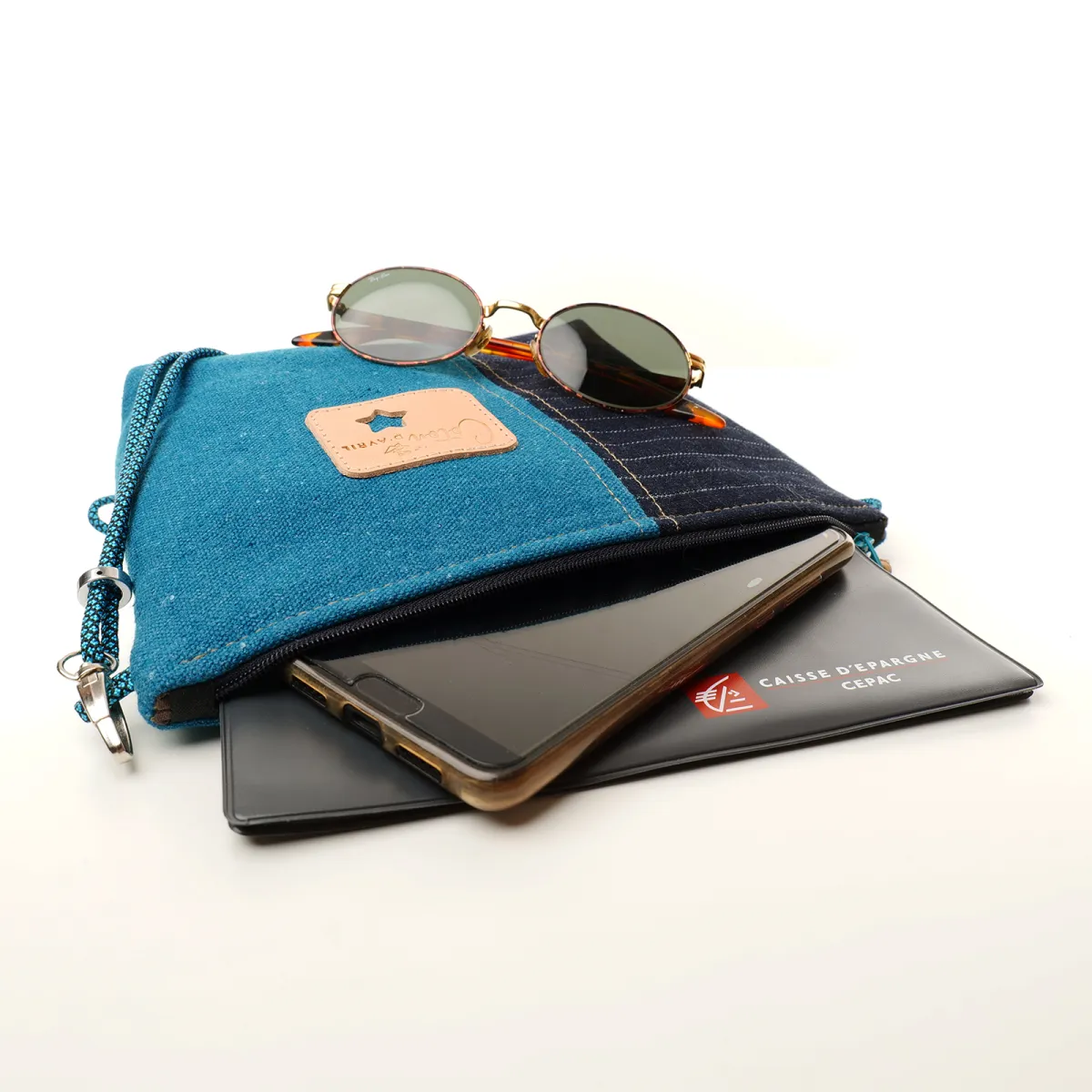 Mini sac Pochette Coton d'Avril Jano Bleu canard