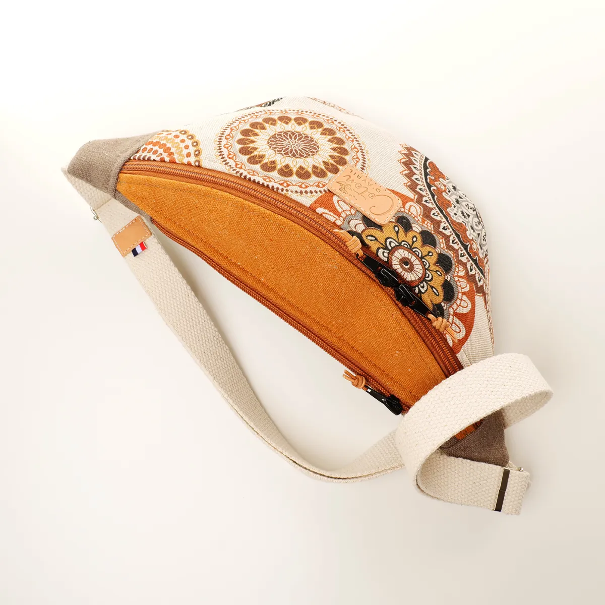 Sac banane Coton d'Avril Melisse Mandala brun