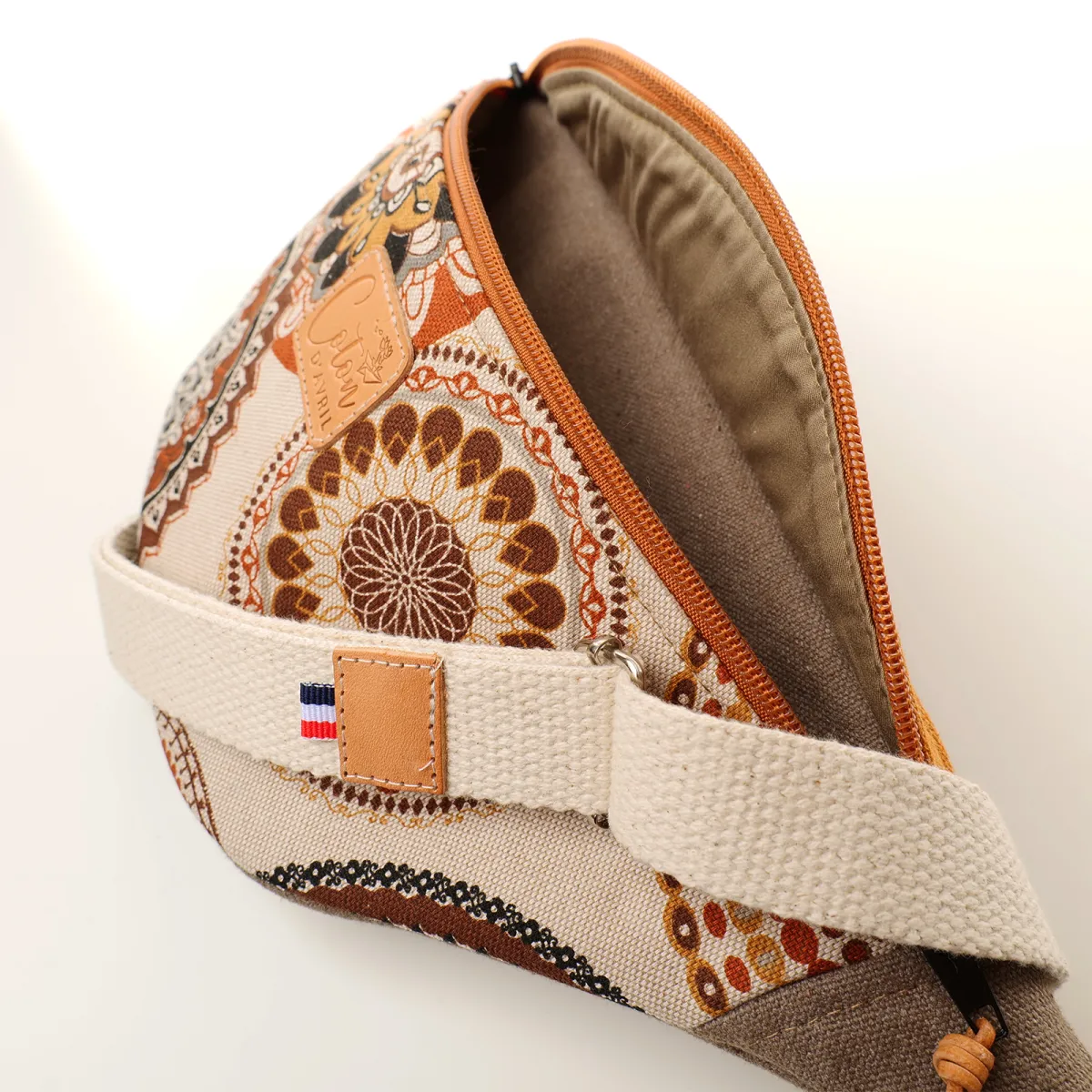 Sac banane Coton d'Avril Melisse Mandala brun