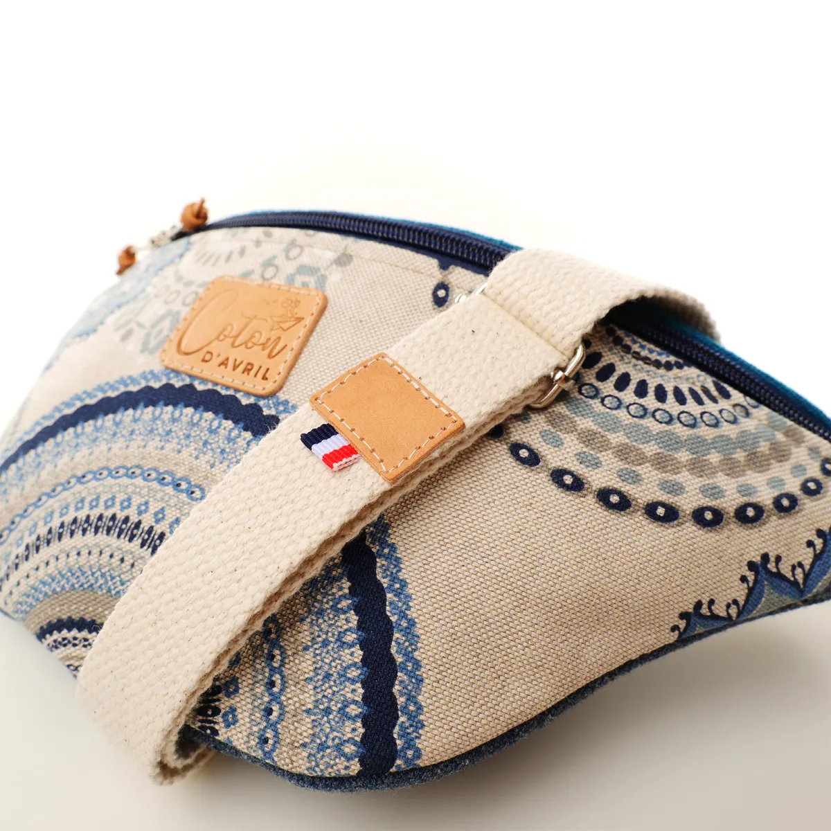 Sac banane Coton d'Avril Melisse Mandala bleu