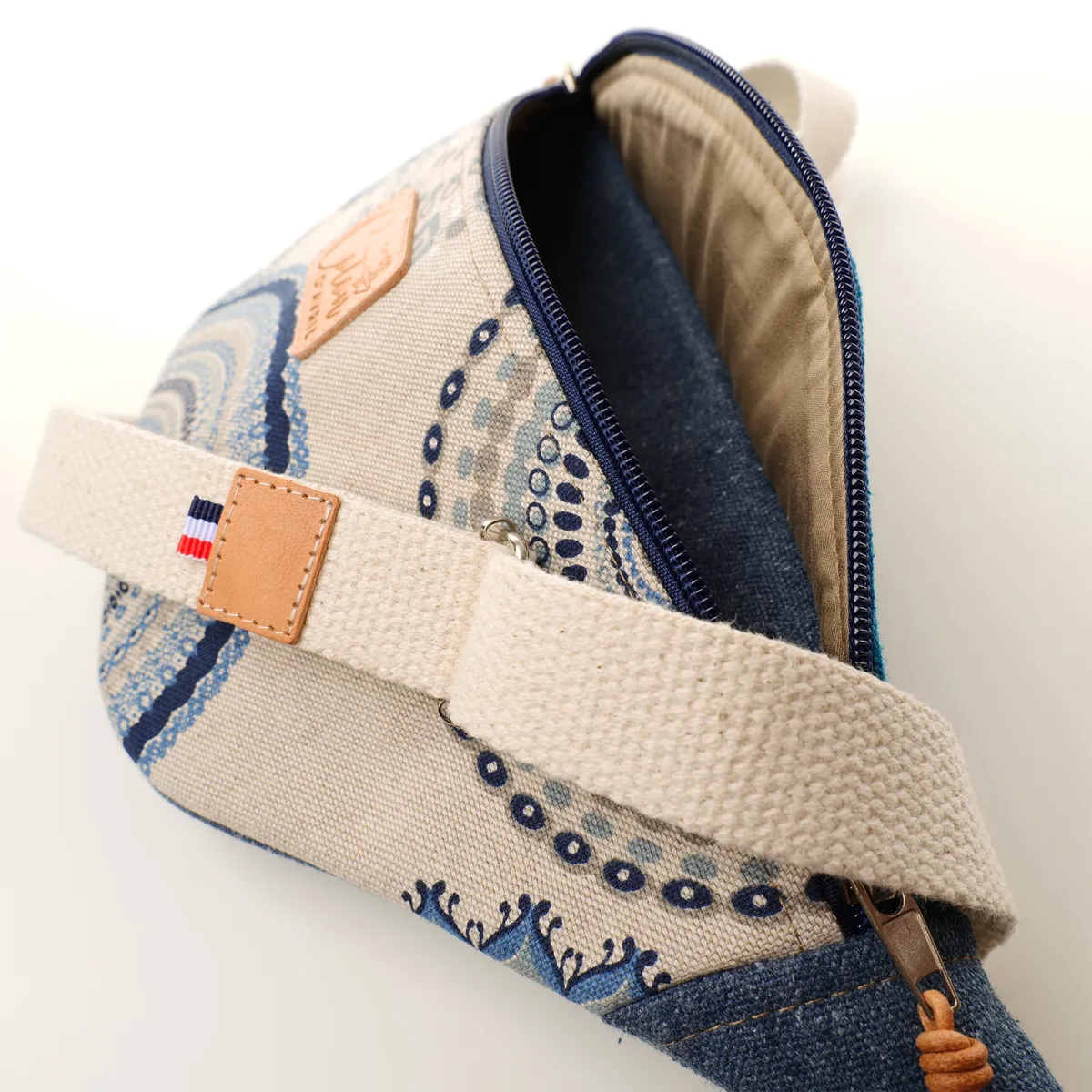 Sac banane Coton d'Avril Melisse Mandala bleu