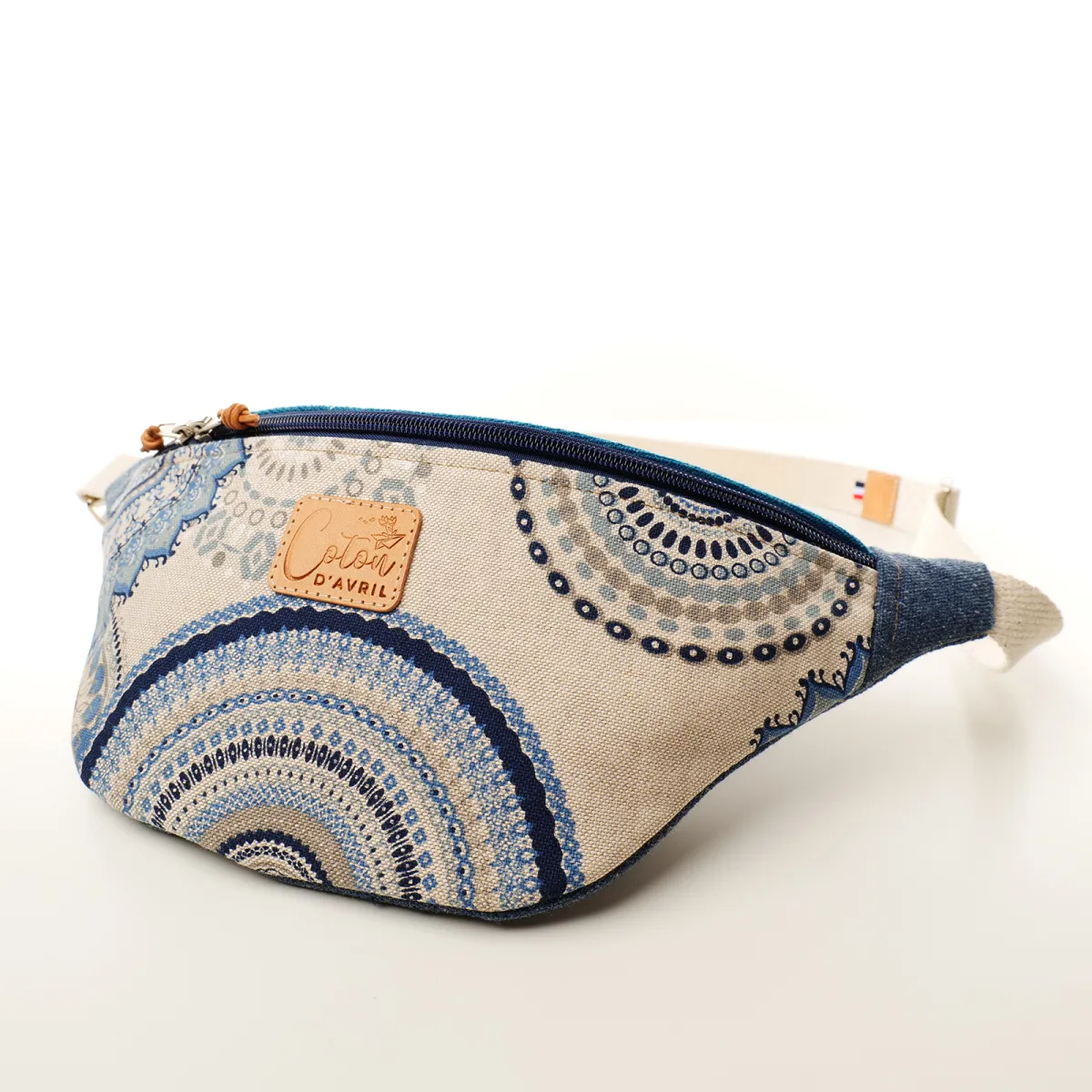 Sac banane Coton d'Avril Melisse Mandala bleu