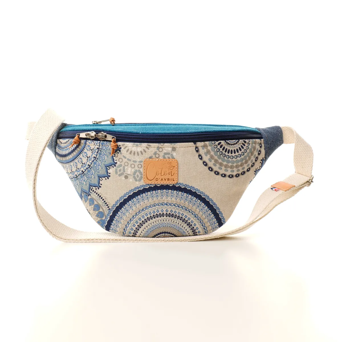 Sac banane Coton d'Avril Melisse Mandala bleu