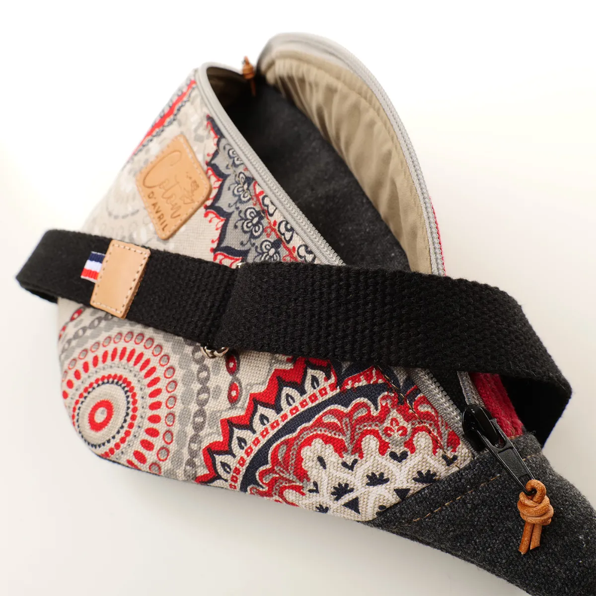 Sac banane Coton d'Avril Melisse Mandala rouge