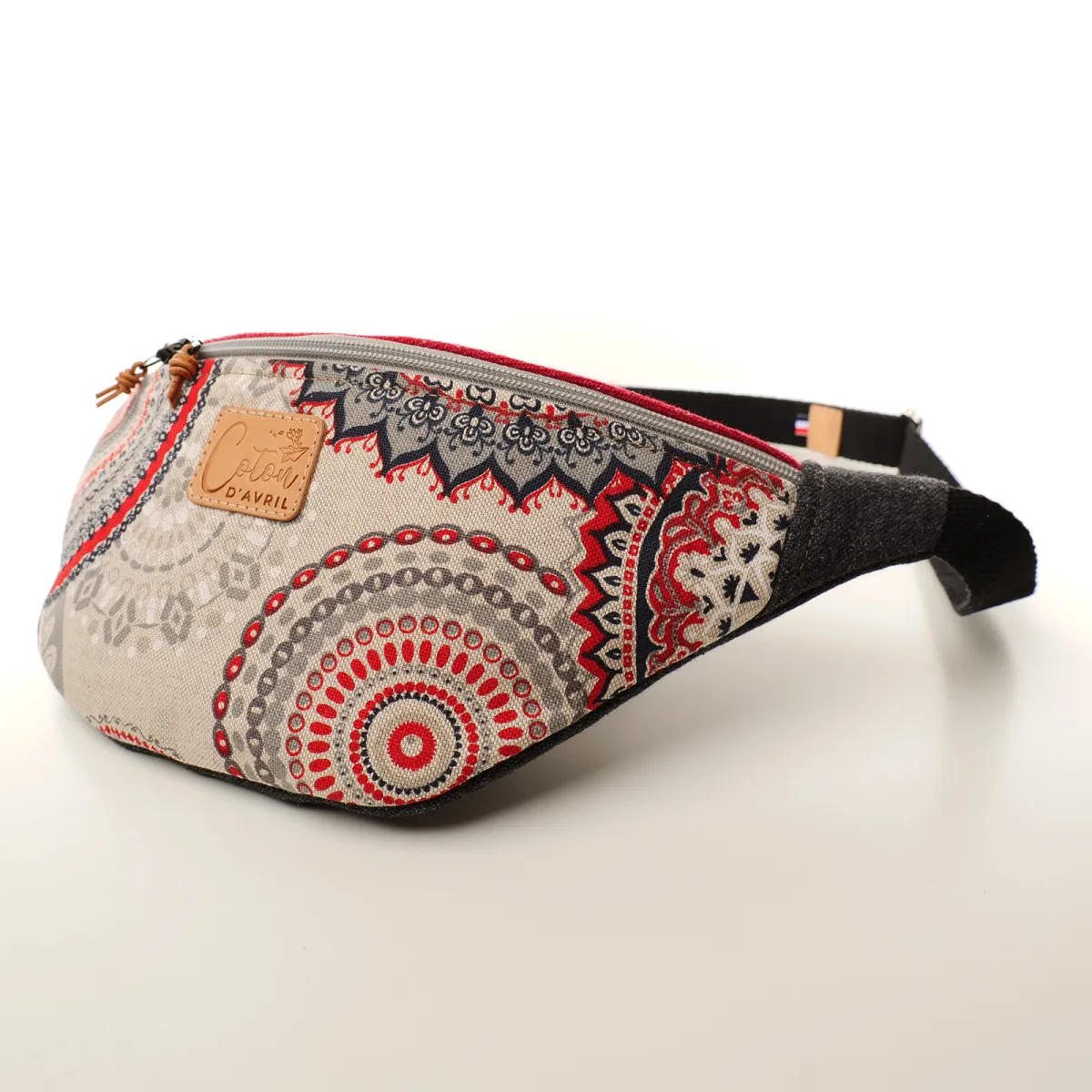 Sac banane Coton d'Avril Melisse Mandala rouge