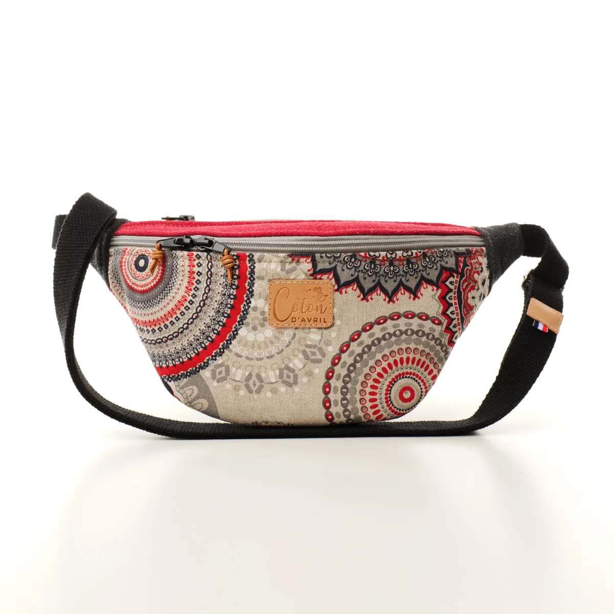 Sac banane Coton d'Avril Melisse Mandala rouge