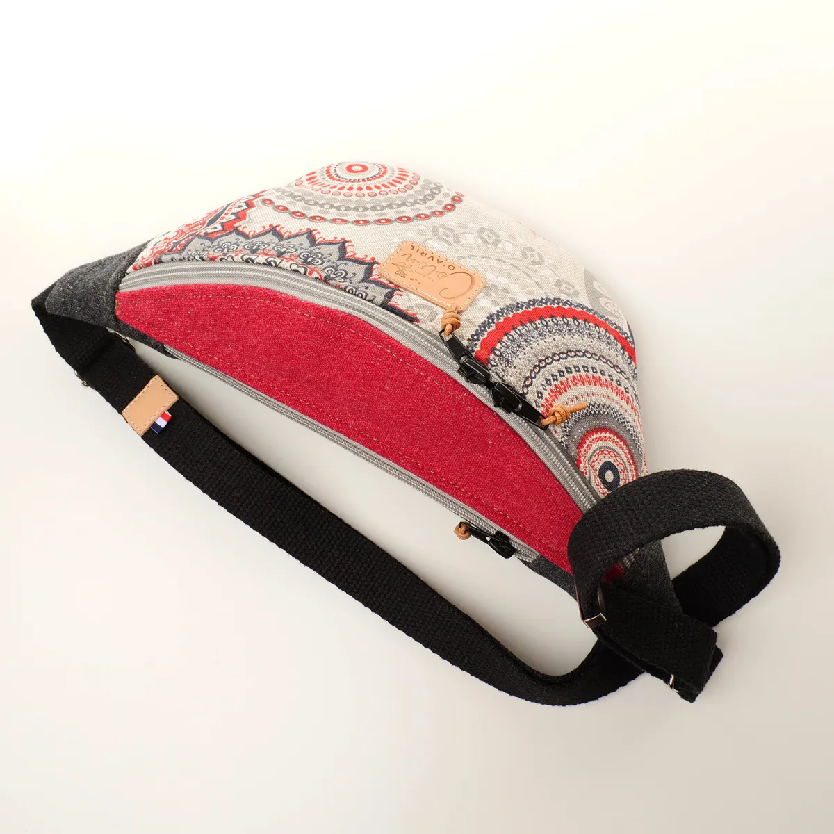Sac banane Coton d'Avril Melisse Mandala rouge