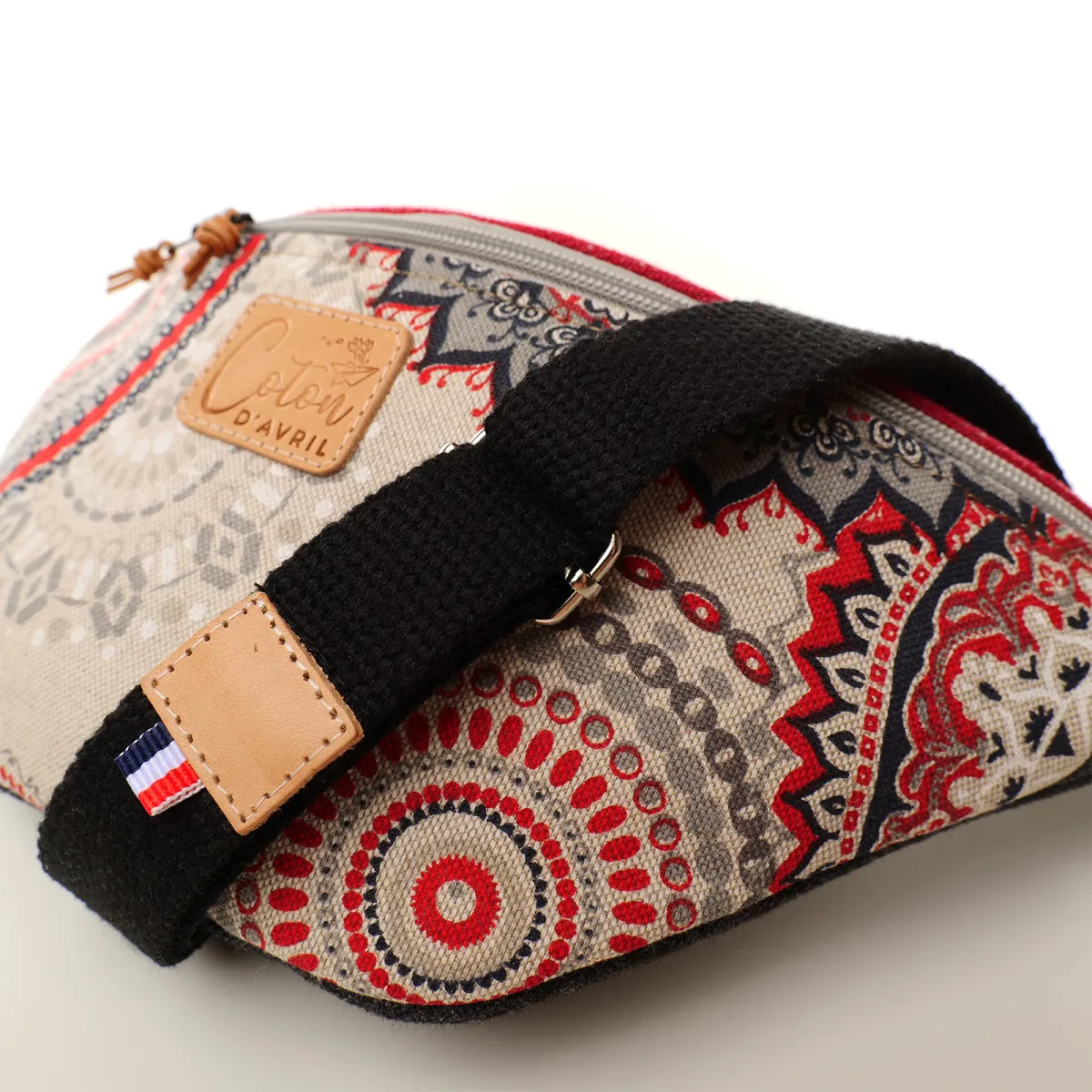 Sac banane Coton d'Avril Melisse Mandala rouge