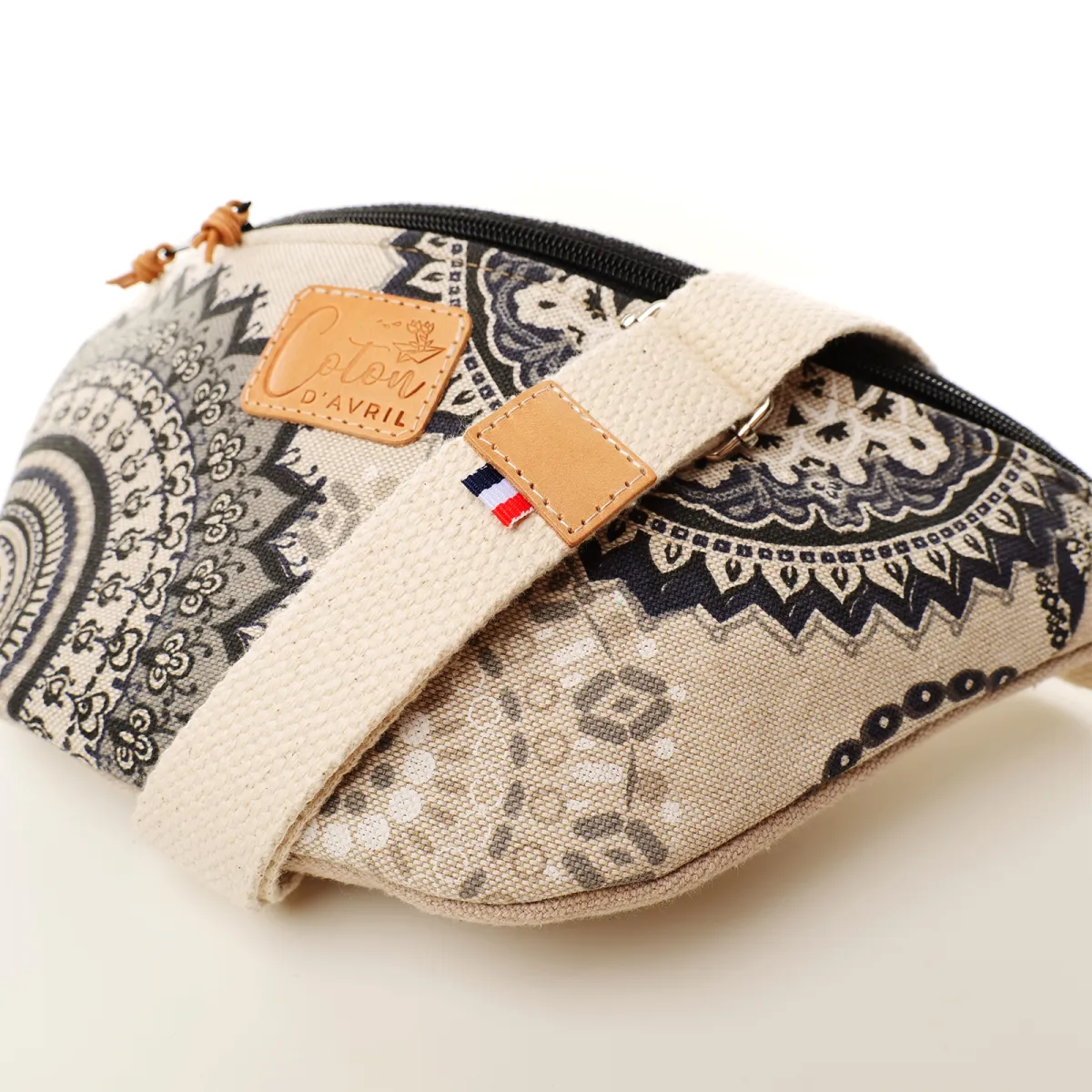 Sac banane Coton d'Avril Melisse Mandala noir