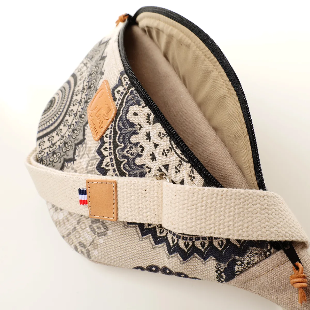 Sac banane Coton d'Avril Melisse Mandala noir