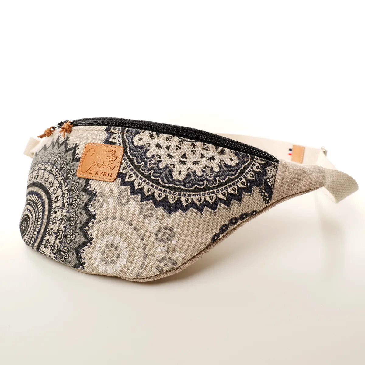 Sac banane Coton d'Avril Melisse Mandala noir