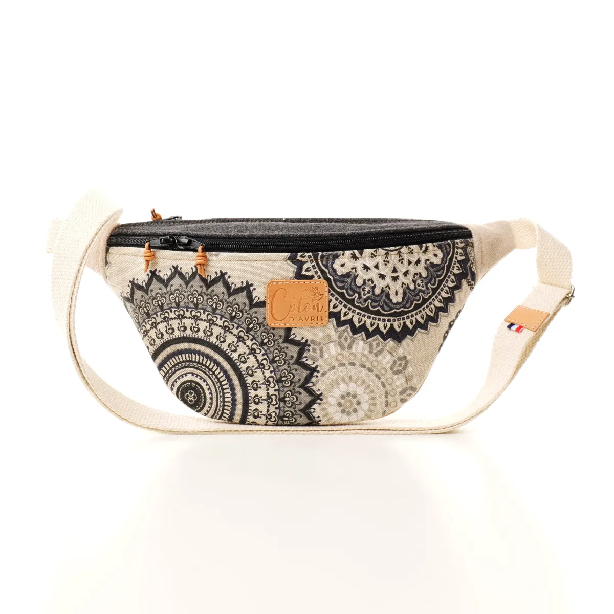 Sac banane Coton d'Avril Melisse Mandala noir