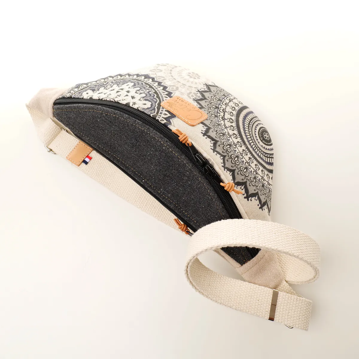 Sac banane Coton d'Avril Melisse Mandala noir