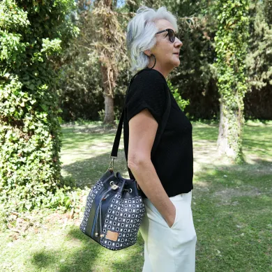 Sac seau Coton d'Avril ANGELE Fusain