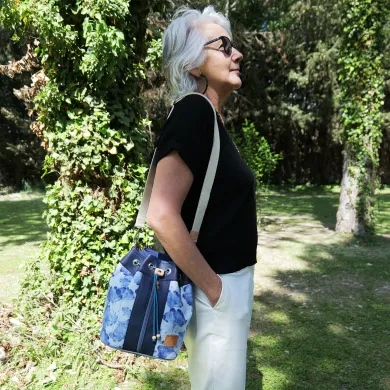 Sac seau Coton d'Avril Gynkgo Bleu