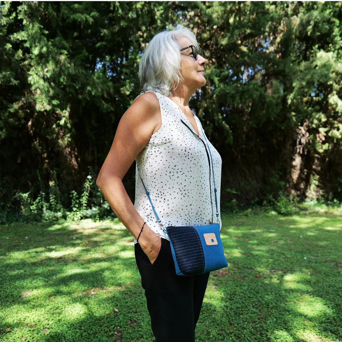 Mini sac Pochette Coton d'Avril Jano Bleu canard